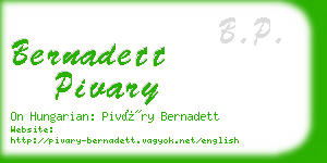 bernadett pivary business card